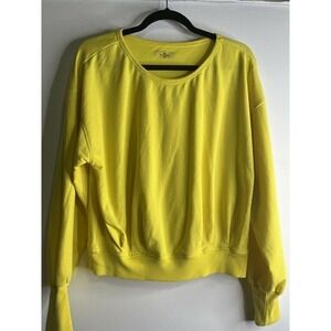 Sundays Two Pullover Sweatshirt Size Medium Bright Yellow Long Sleeves